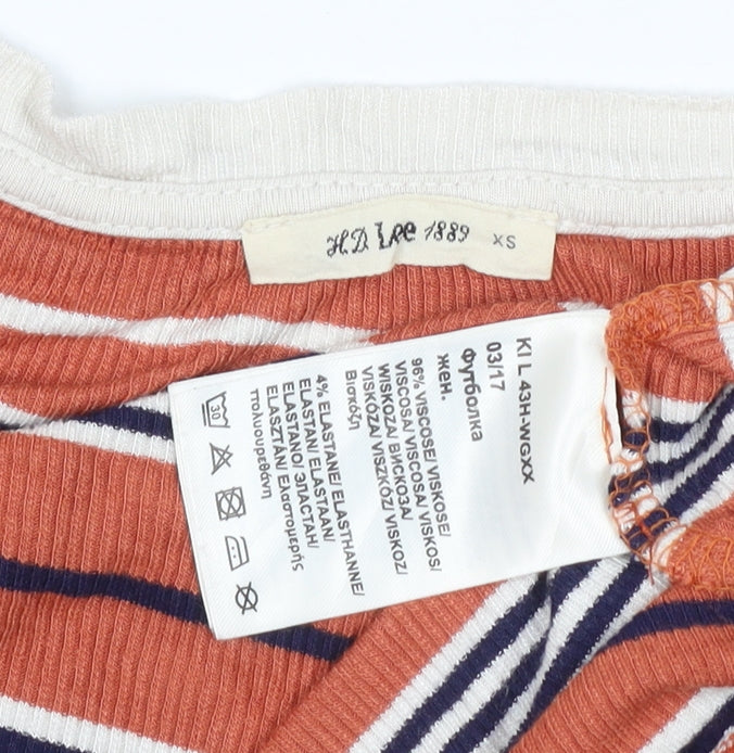 Lee Women’s Multicoloured Striped Cropped T-Shirt XS