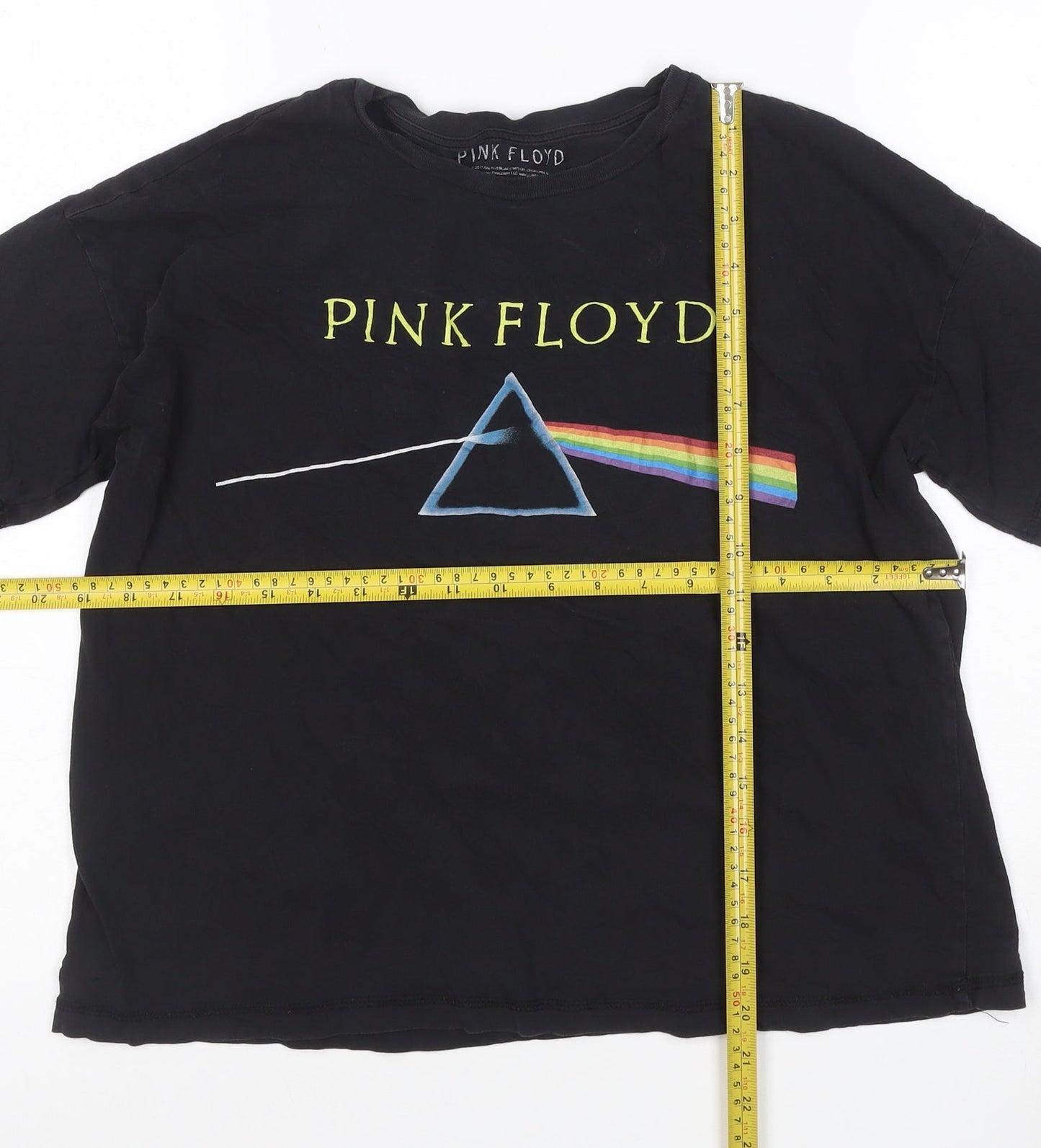 Pull&Bear Women’s Black Pink Floyd Short Sleeve Cotton T-Shirt Size S