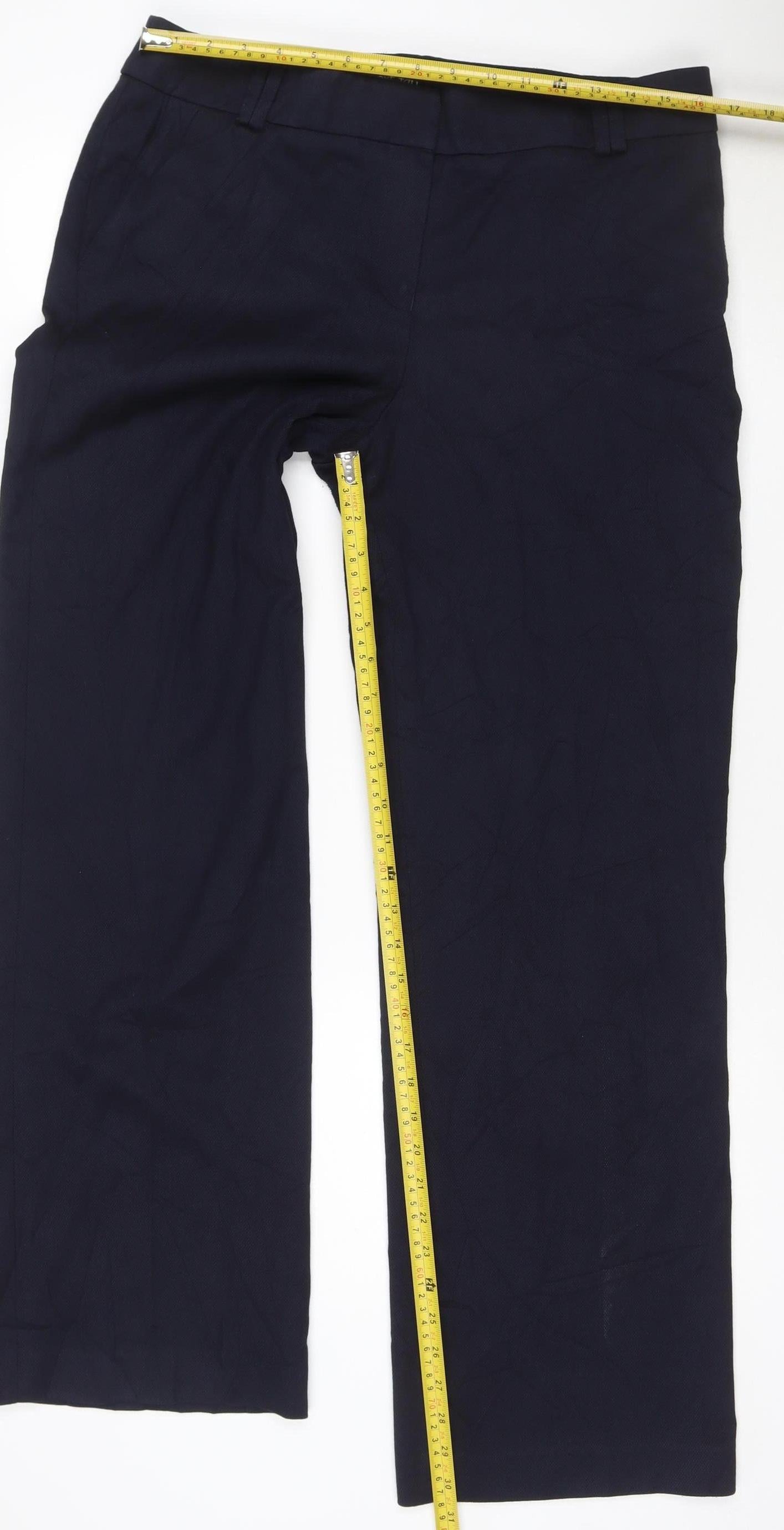 Next Women's Blue Regular Fit Trousers Size 14 Straight Leg