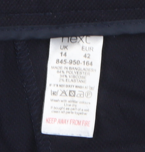 Next Women's Blue Regular Fit Trousers Size 14 Straight Leg