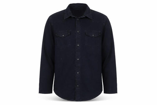New Look Men Black Cotton Long Sleeve Button-Up Shirt Size L