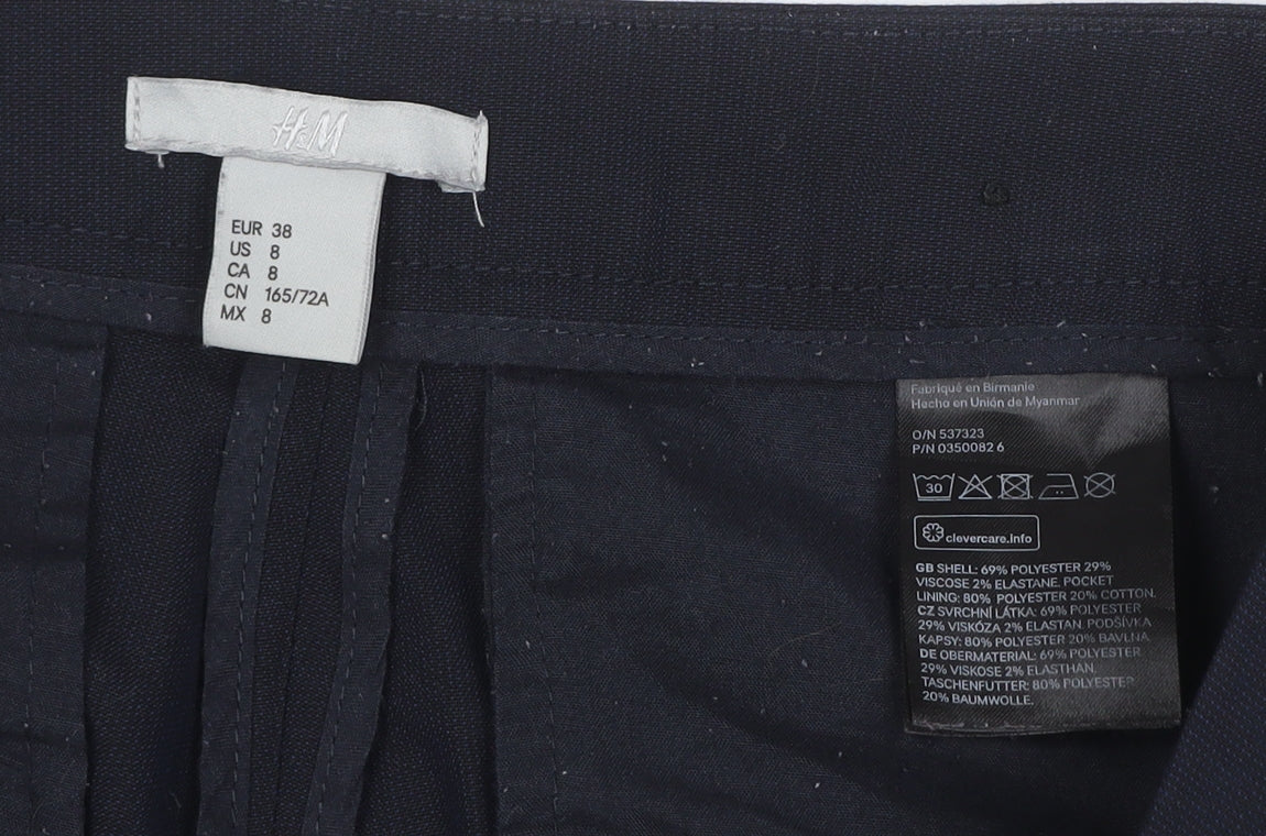 H&M Women’s Black Straight Leg Dress Pants Size 10 Formal Work Trousers