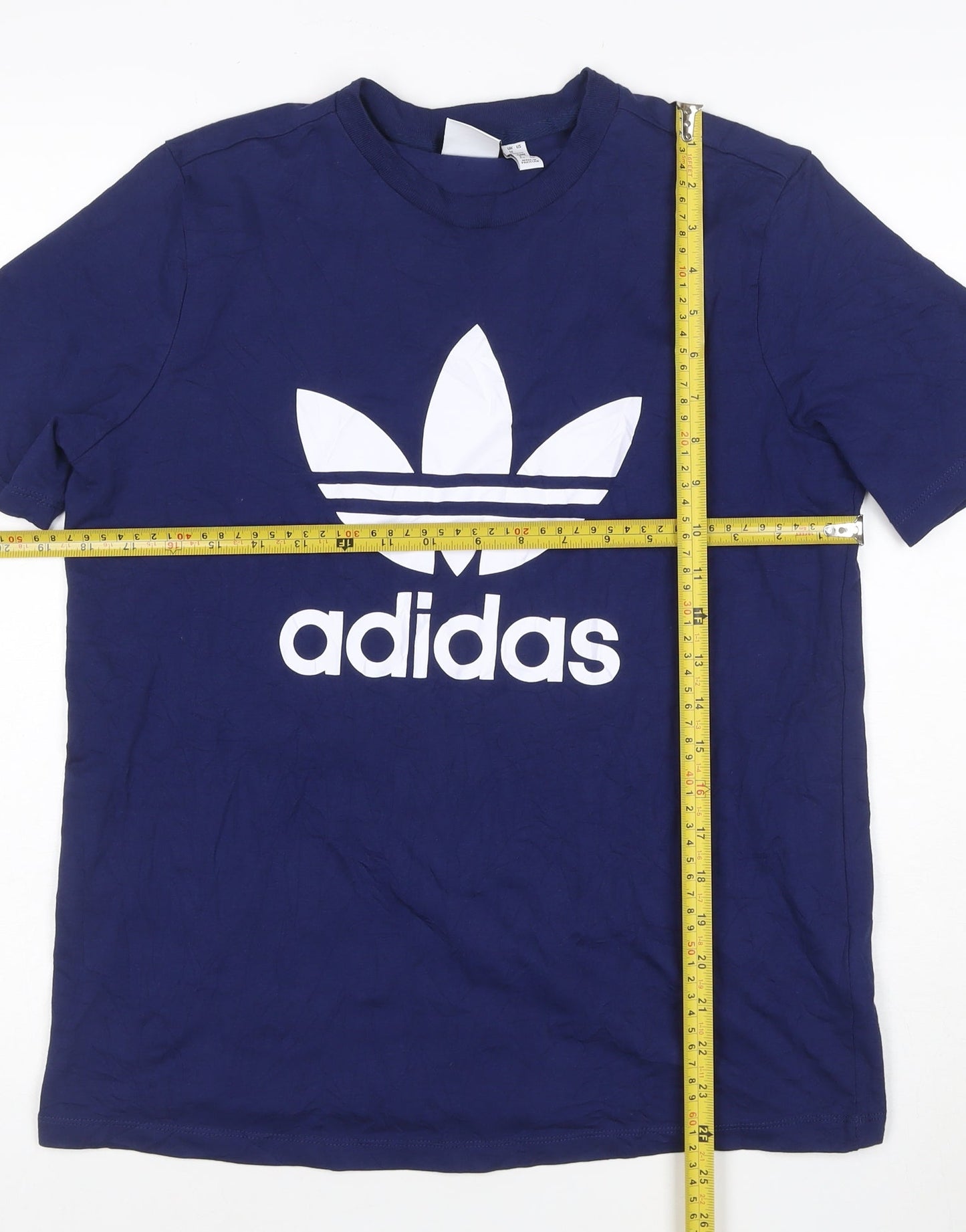 adidas Men's Blue XL Trefoil Logo Graphic Cotton T-Shirt