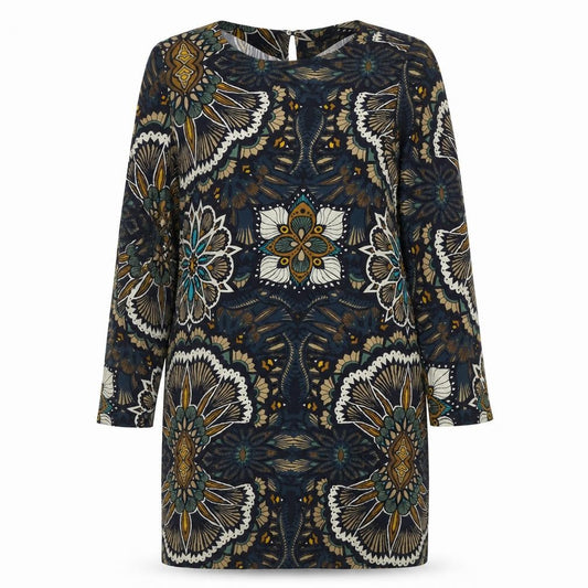 H&M Women's Multicoloured Floral Shift Dress Size 12 Viscose