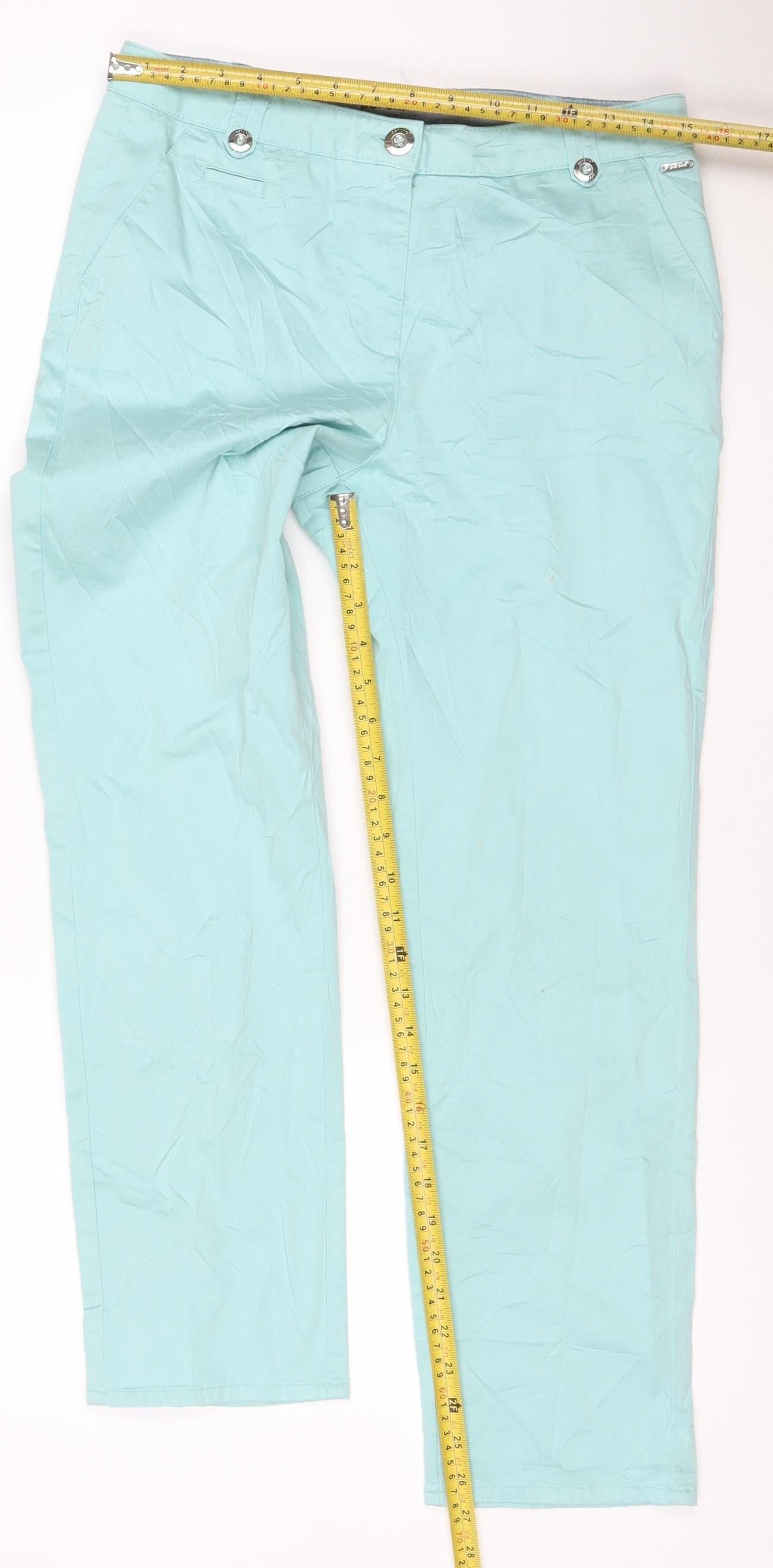 Marks and Spencer Women Green Size 10 Short Straight Stretch Jeans