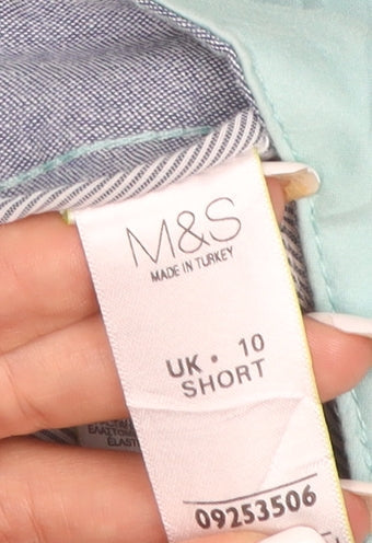 Marks and Spencer Women Green Size 10 Short Straight Stretch Jeans