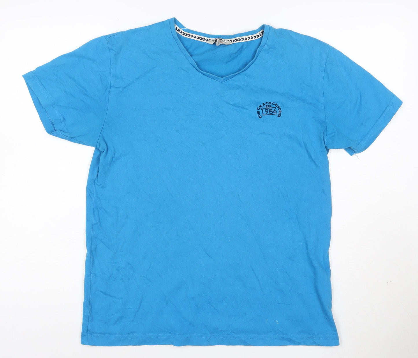 SoulCal & Co Men's Blue V-Neck Short Sleeve T-Shirt Size M