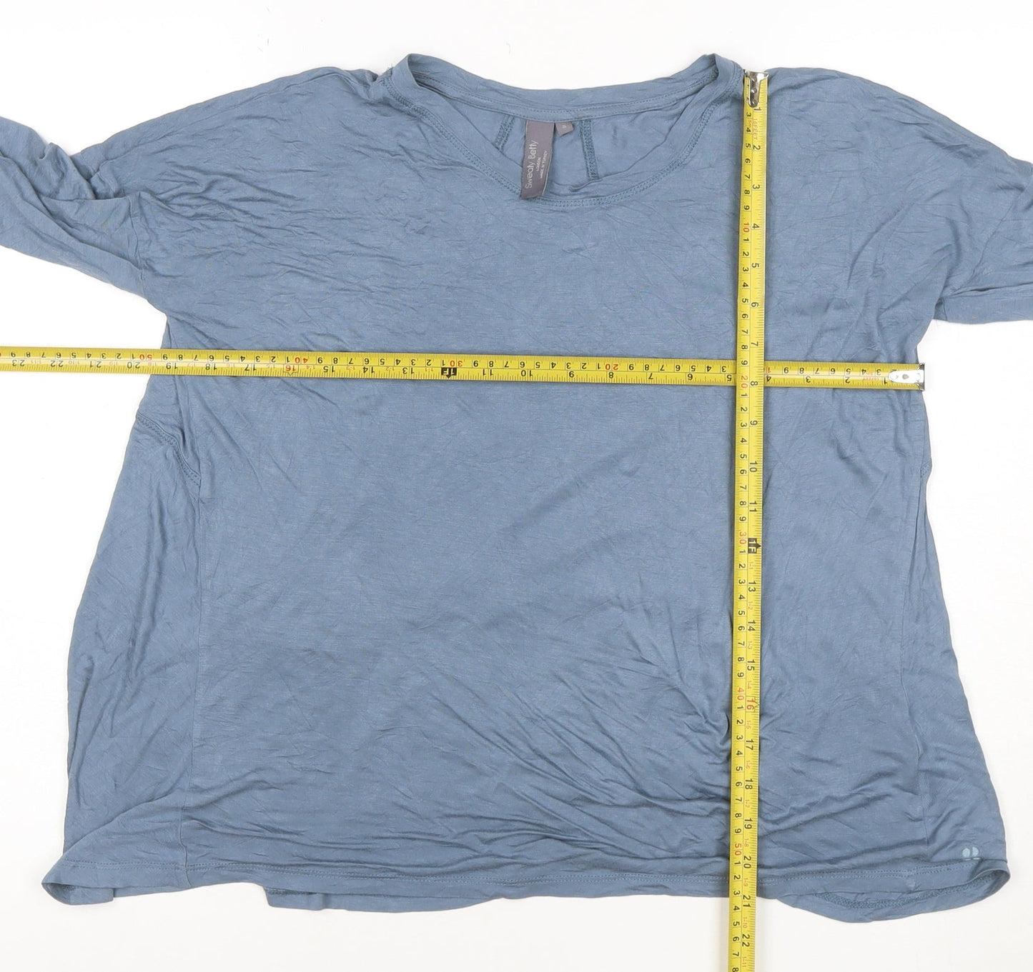 Sweaty Betty Women Blue Long Sleeve Bamboo Jersey T-Shirt Size S