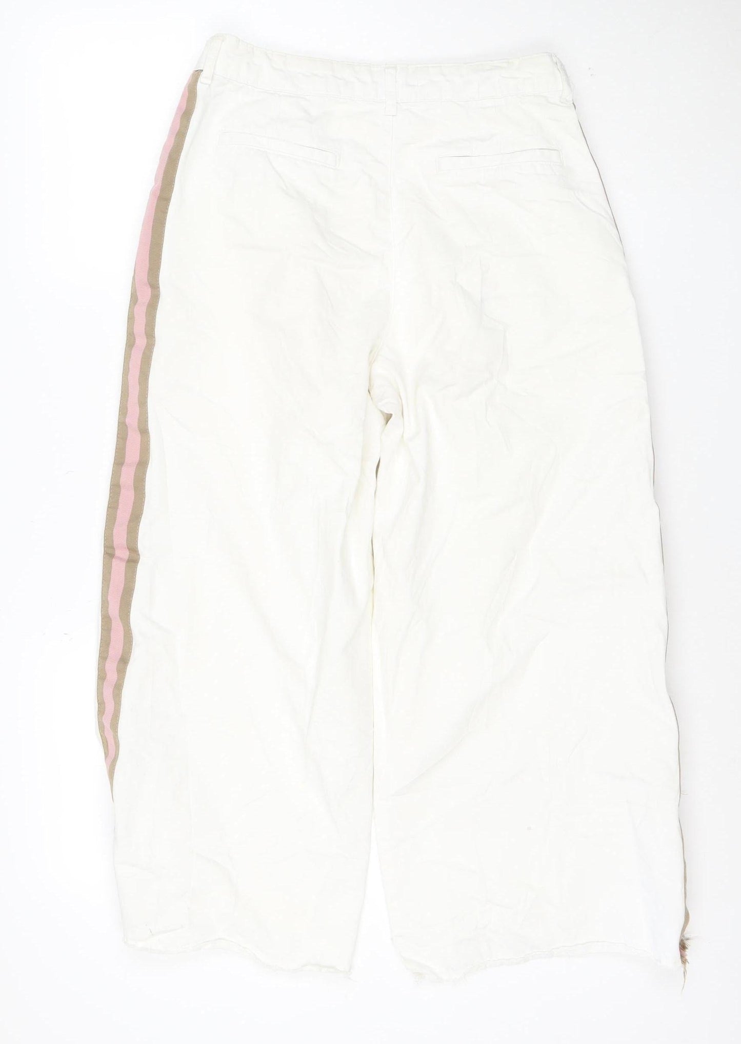 Zara Basic Women White Wide-Leg Denim Jeans Size 10