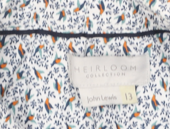 John Lewis Boys Multicoloured Bird Print Cotton Button-Up Shirt 13 Years