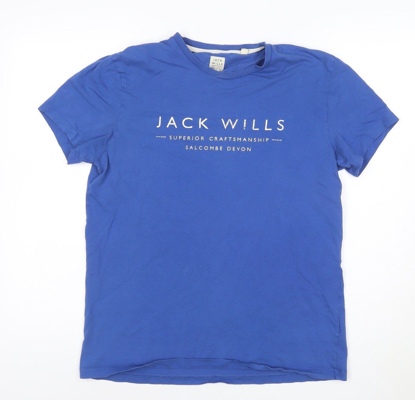 Jack Wills Men's Blue Crew Neck Cotton Graphic T-Shirt Size S