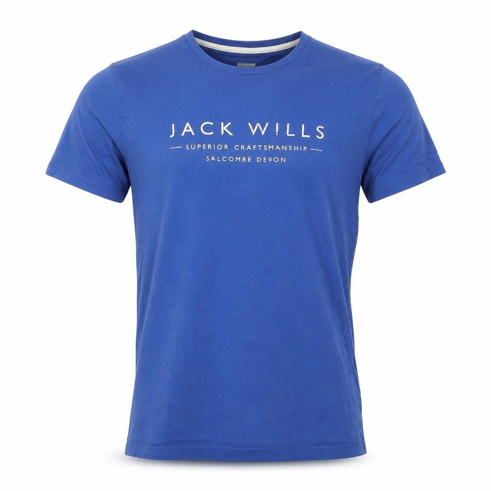 Jack Wills Men's Blue Crew Neck Cotton Graphic T-Shirt Size S