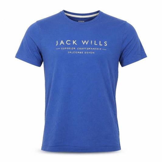 Jack Wills Men's Blue Crew Neck Cotton Graphic T-Shirt Size S