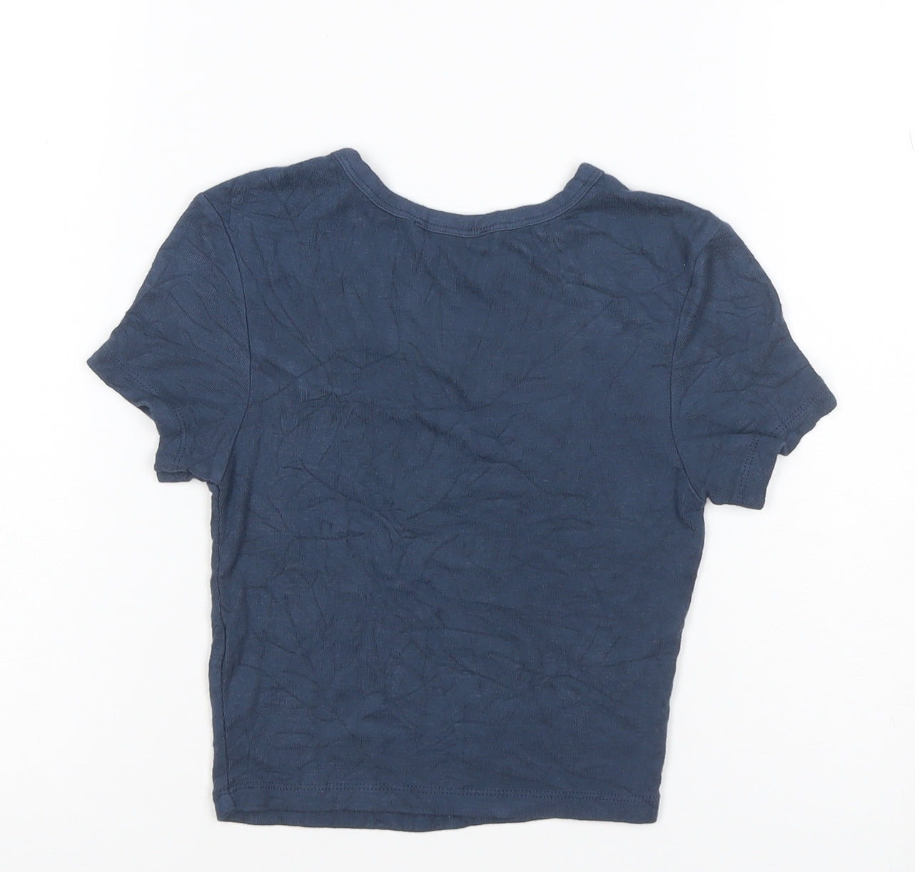 ZARA Women's Blue Cotton Basic Short Sleeve T-Shirt Size S