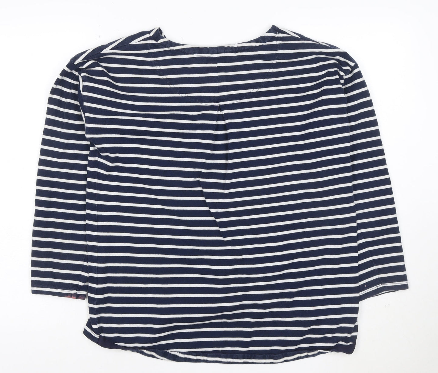 Joules Women’s Blue Striped 3/4 Sleeve Cotton T-Shirt Size L