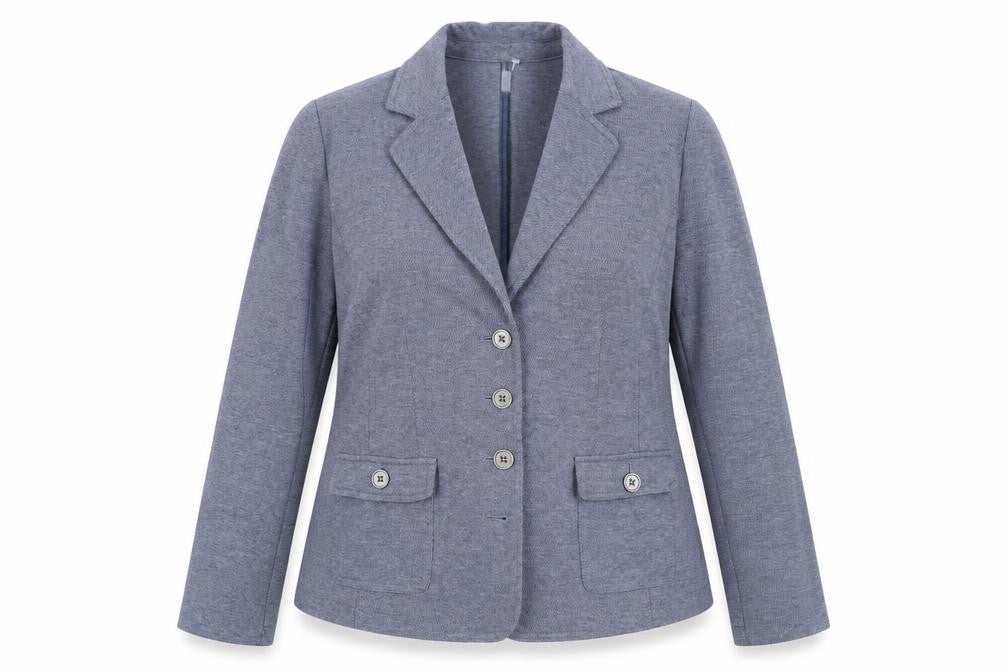 Cambridge Dry Goods Women's Blue Size 14 Cotton Blend Single-Breasted Blazer