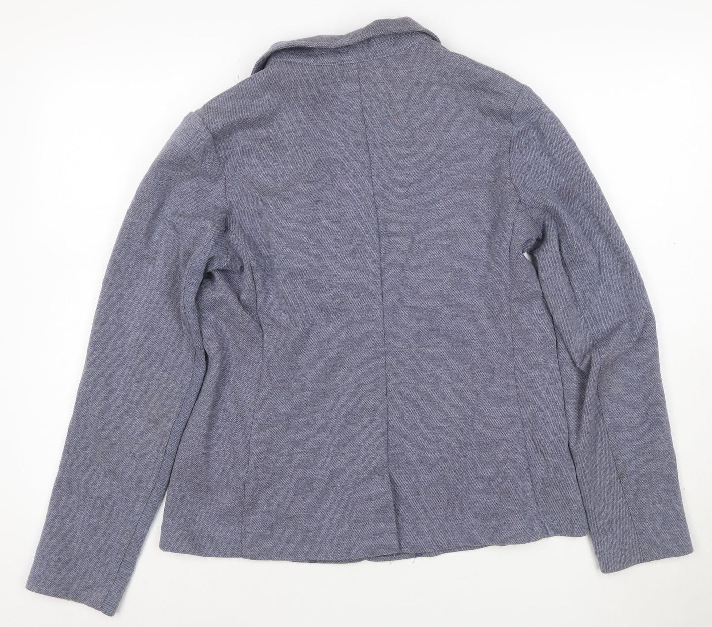 Cambridge Dry Goods Women's Blue Size 14 Cotton Blend Single-Breasted Blazer