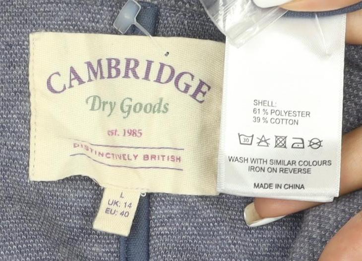 Cambridge Dry Goods Women's Blue Size 14 Cotton Blend Single-Breasted Blazer