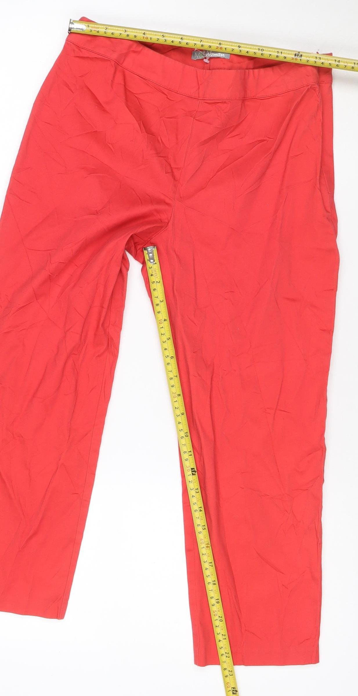 Marks and Spencer Women Red Size 12 Long Straight Jeans