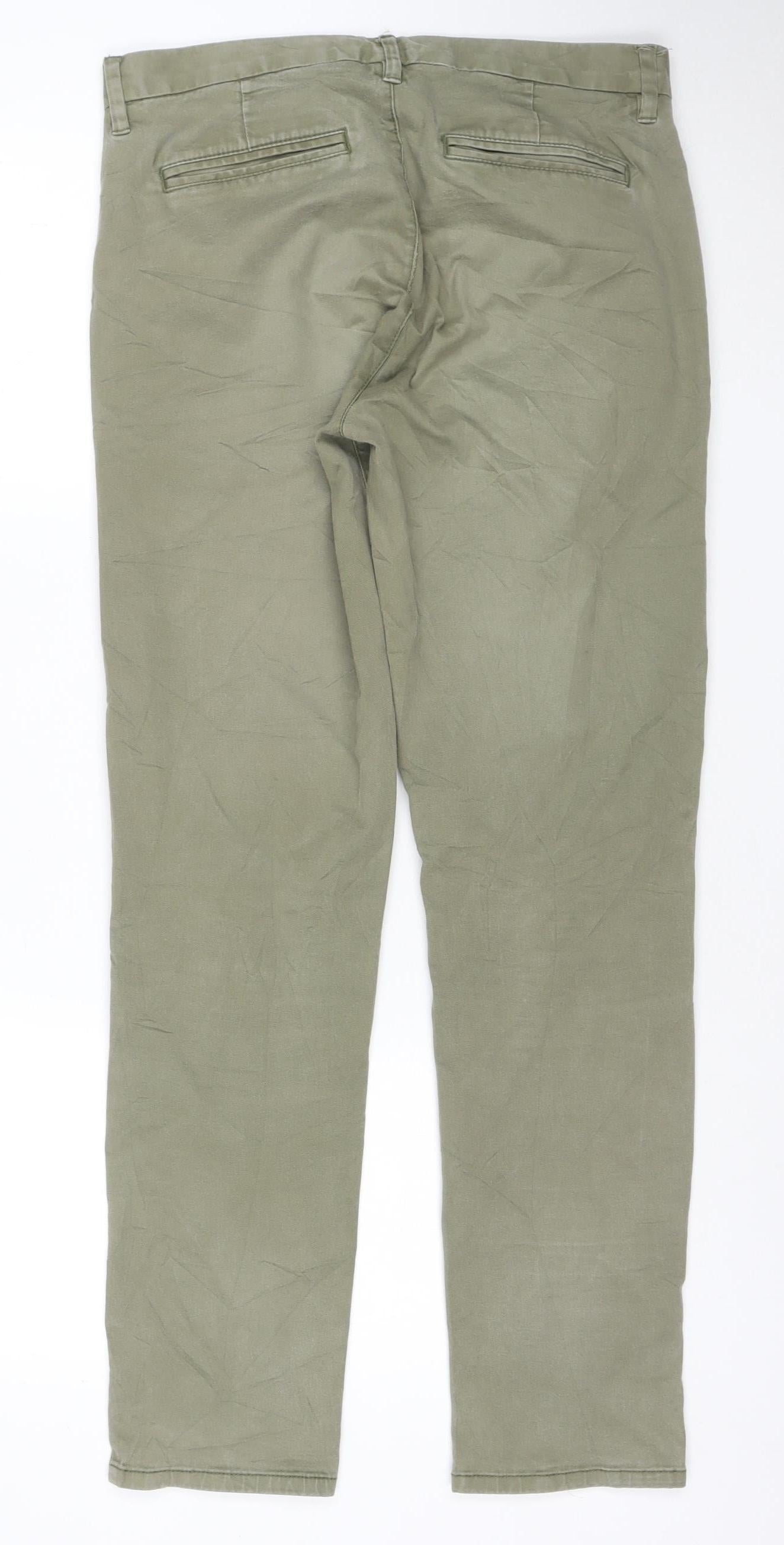 Next Mens Green Slim Fit Stretch Chino Trousers 30R