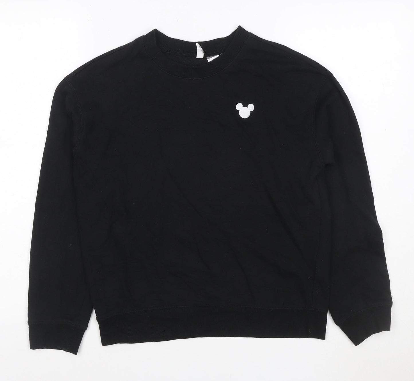 H&M Divided Women Black Mickey Mouse Pullover Sweatshirt Size S
