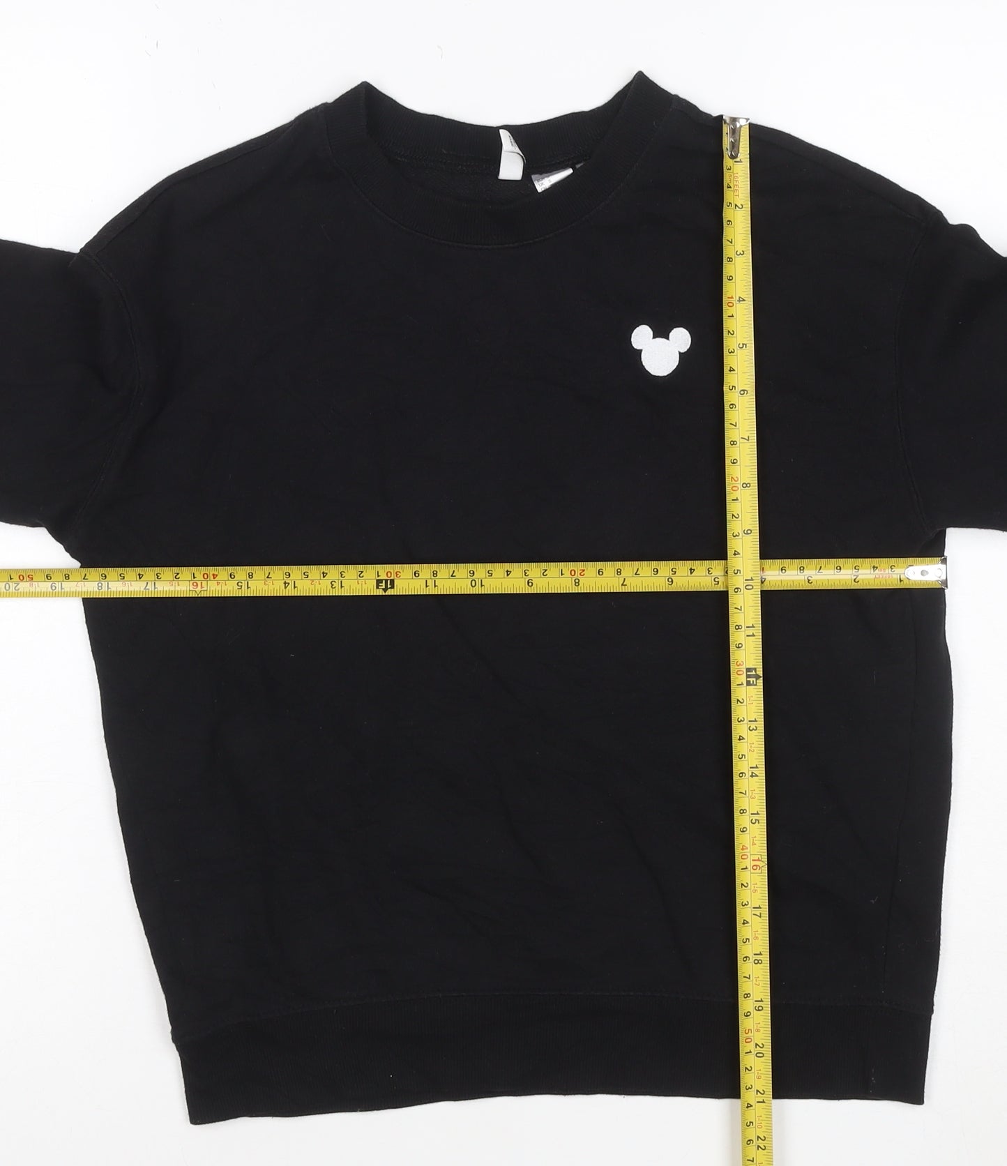 H&M Divided Women Black Mickey Mouse Pullover Sweatshirt Size S