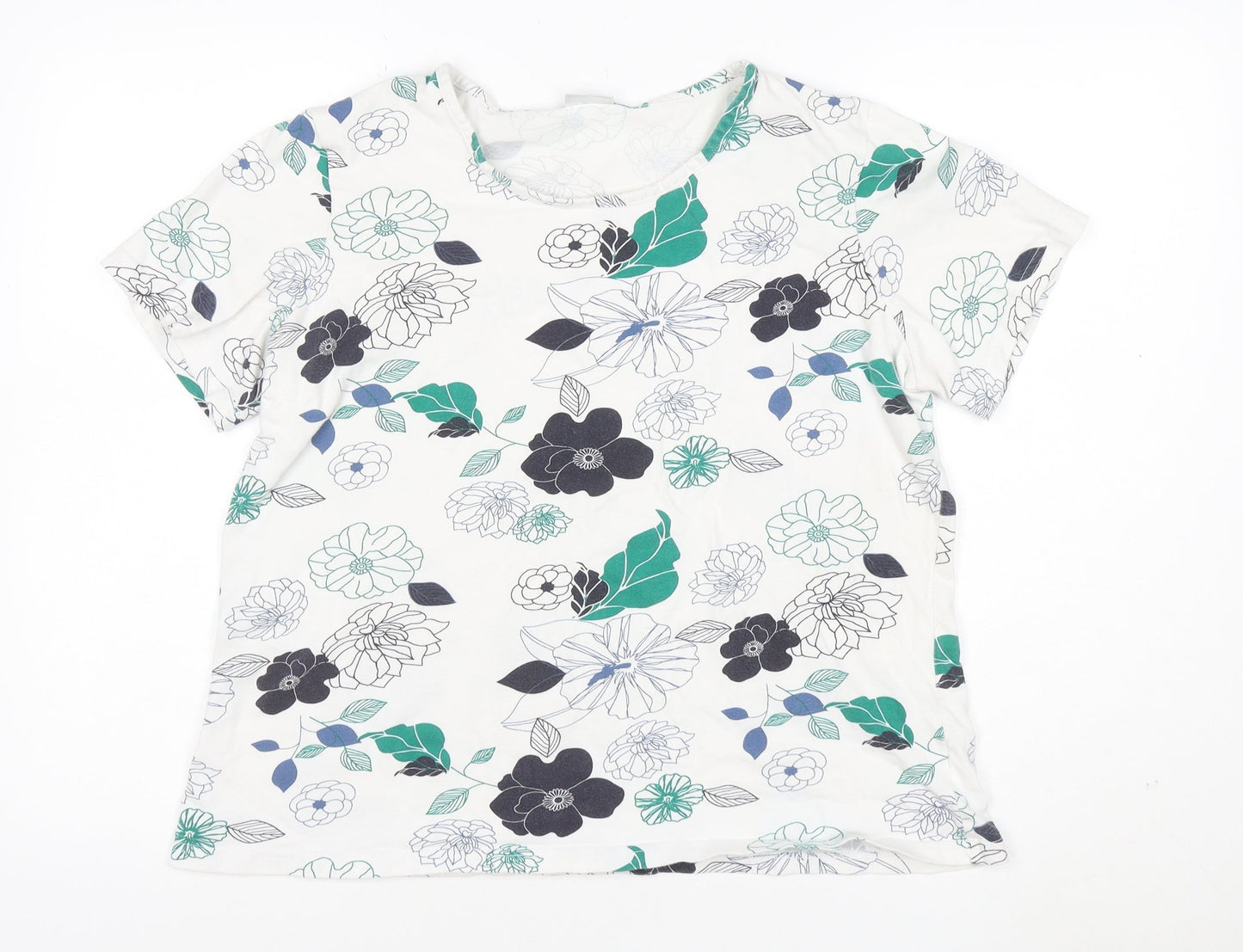 Damart Women’s Multicoloured Floral Cotton T-Shirt L
