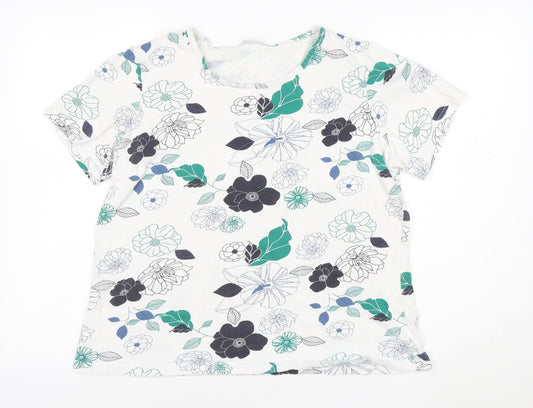 Damart Women’s Multicoloured Floral Cotton T-Shirt L
