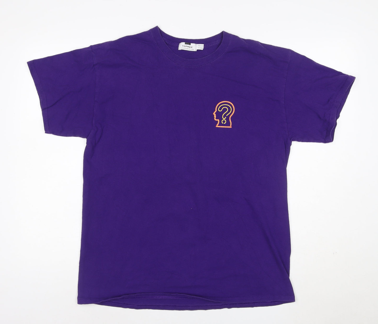 Topman Men's Purple Graphic Print Crew Neck T-Shirt Size M