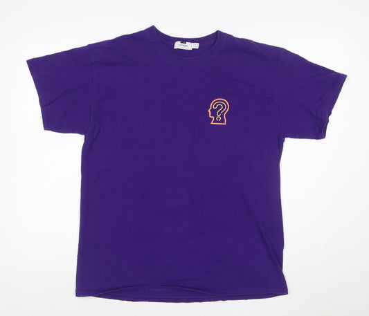 Topman Men's Purple Graphic Print Crew Neck T-Shirt Size M