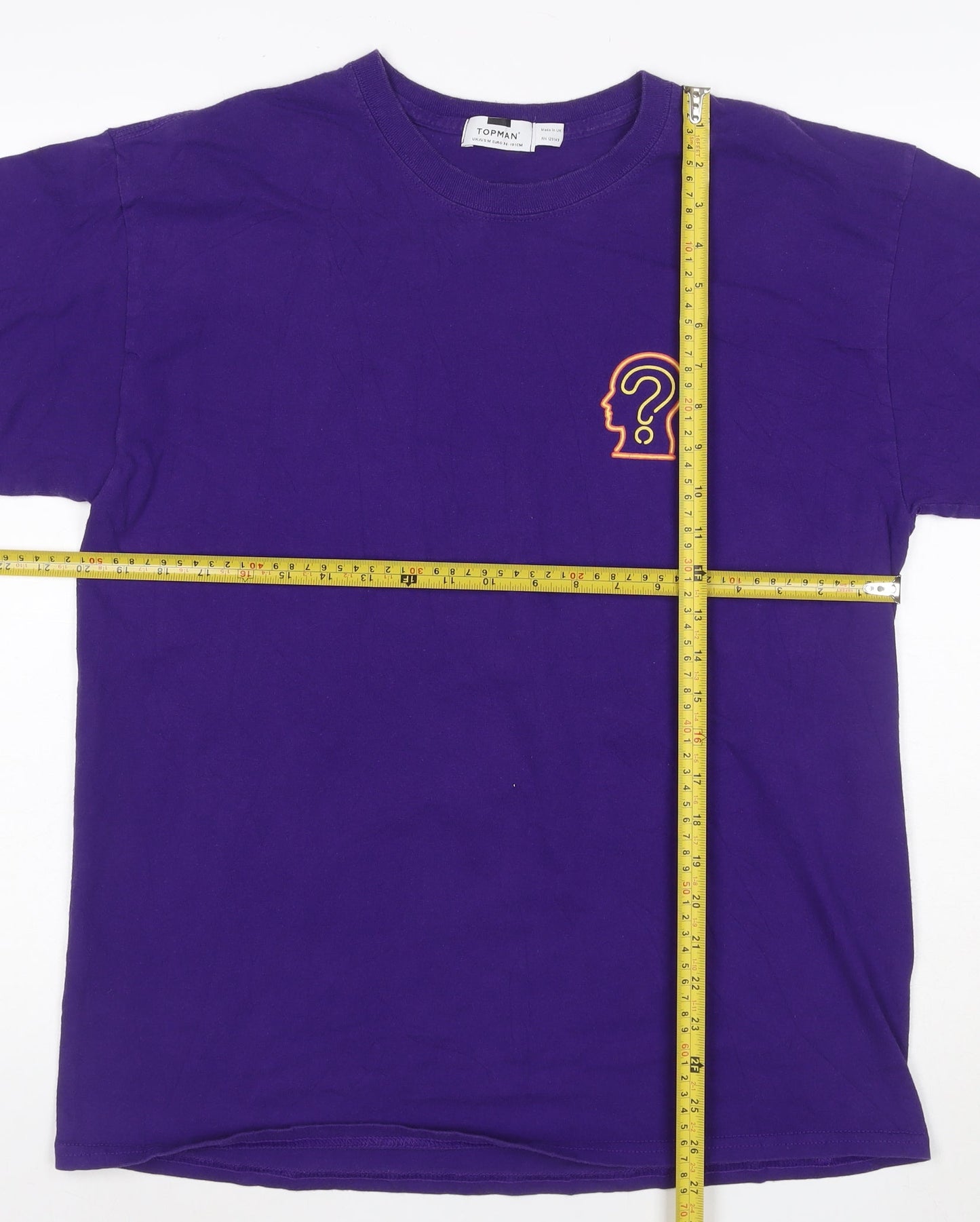 Topman Men's Purple Graphic Print Crew Neck T-Shirt Size M