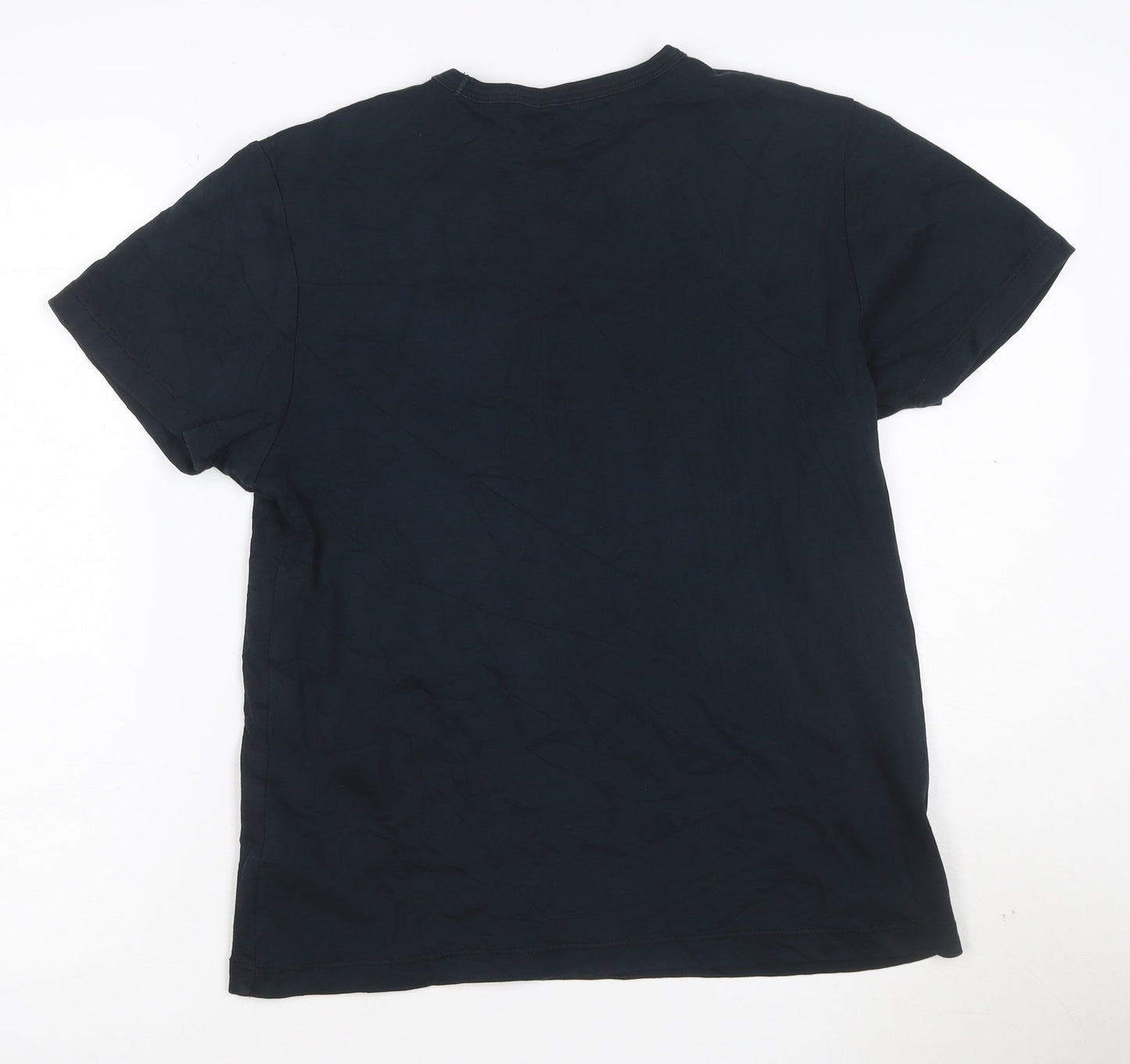 River Island Women's Black V-Neck Cotton T-Shirt Medium