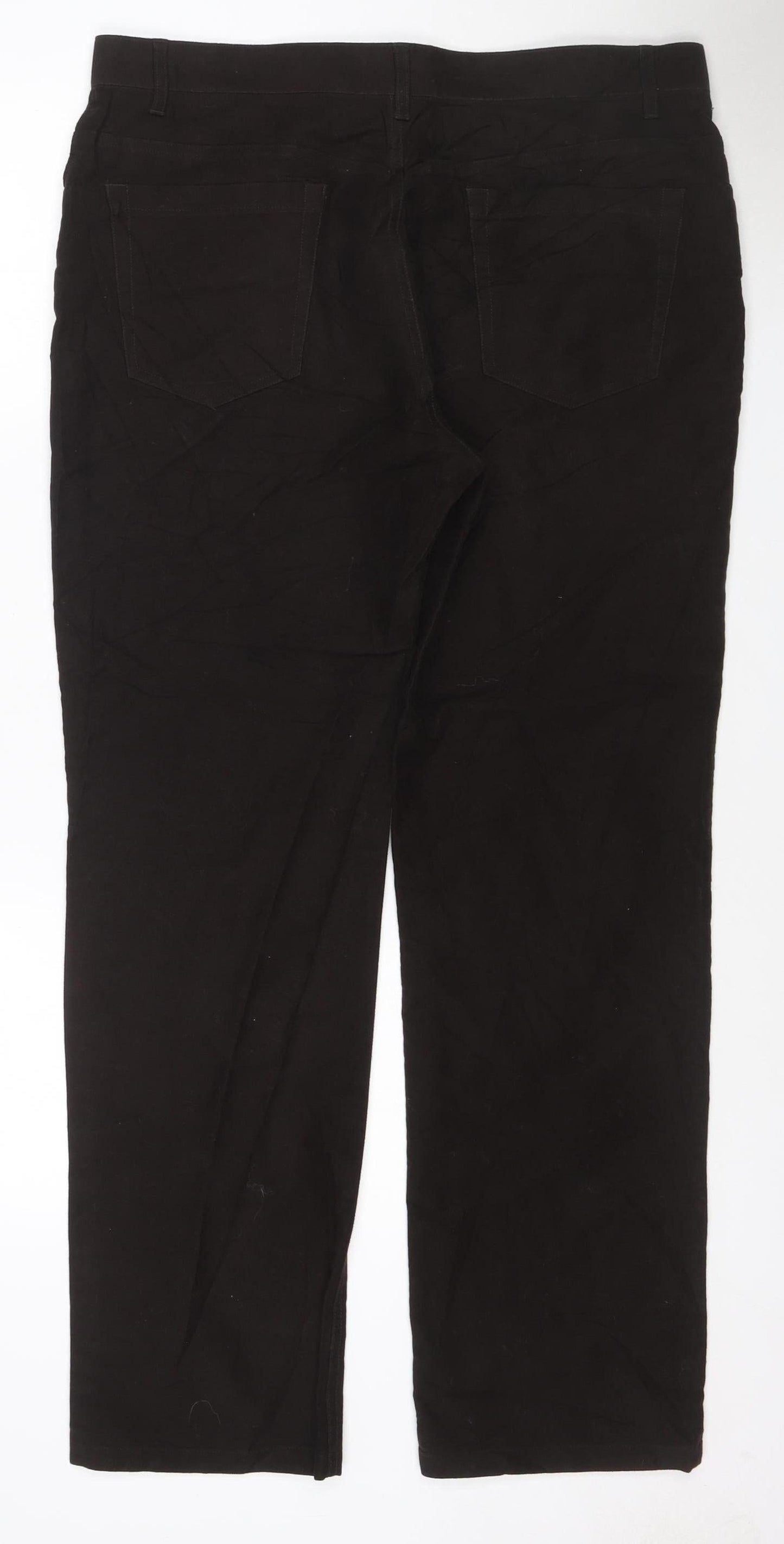 Gemm Mens Black Cotton Chino Trousers 36W 31L Regular Fit