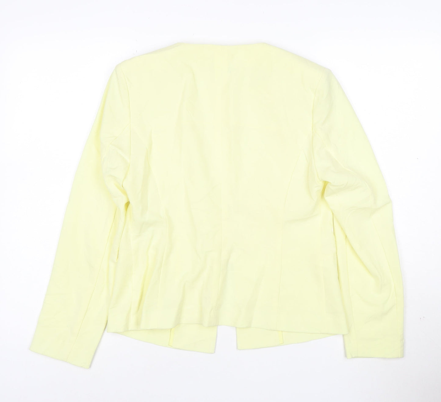 Marks and Spencer Women’s Yellow Blazer Size 10 Regular Fit Single-Breasted Cotton Blend Jacket