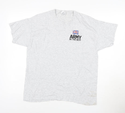 Fruit of the Loom Men's Grey Army Be The Best Logo T-Shirt L