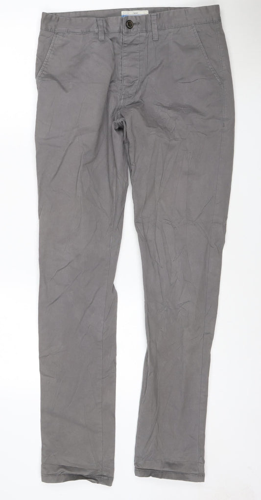 Next Men’s Grey Regular Fit Chino Trousers 33W 32L Cotton Stretch