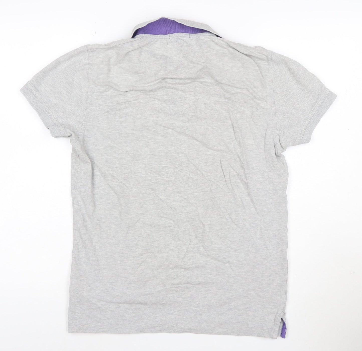 GANT Men's Grey Short Sleeve Polo Shirt Size S Cotton Elastane