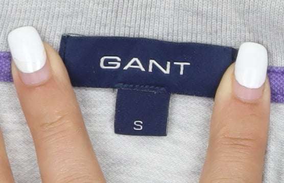 GANT Men's Grey Short Sleeve Polo Shirt Size S Cotton Elastane