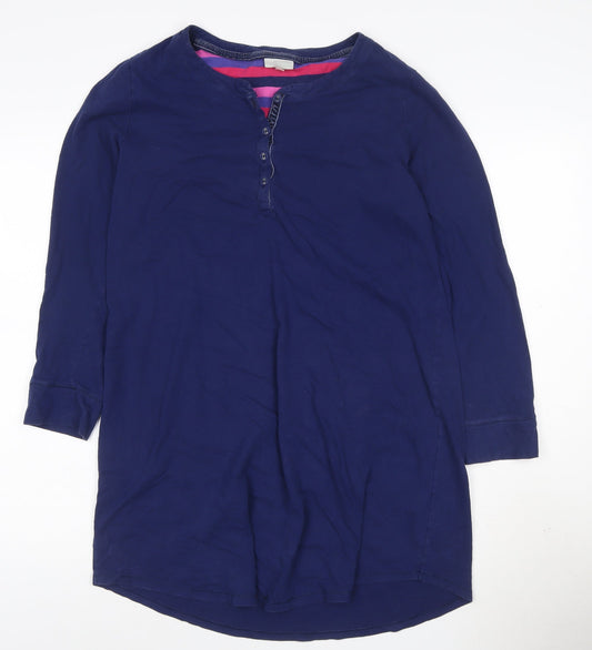 John Lewis Women Blue Cotton Long Sleeve Shirt Dress Size 14