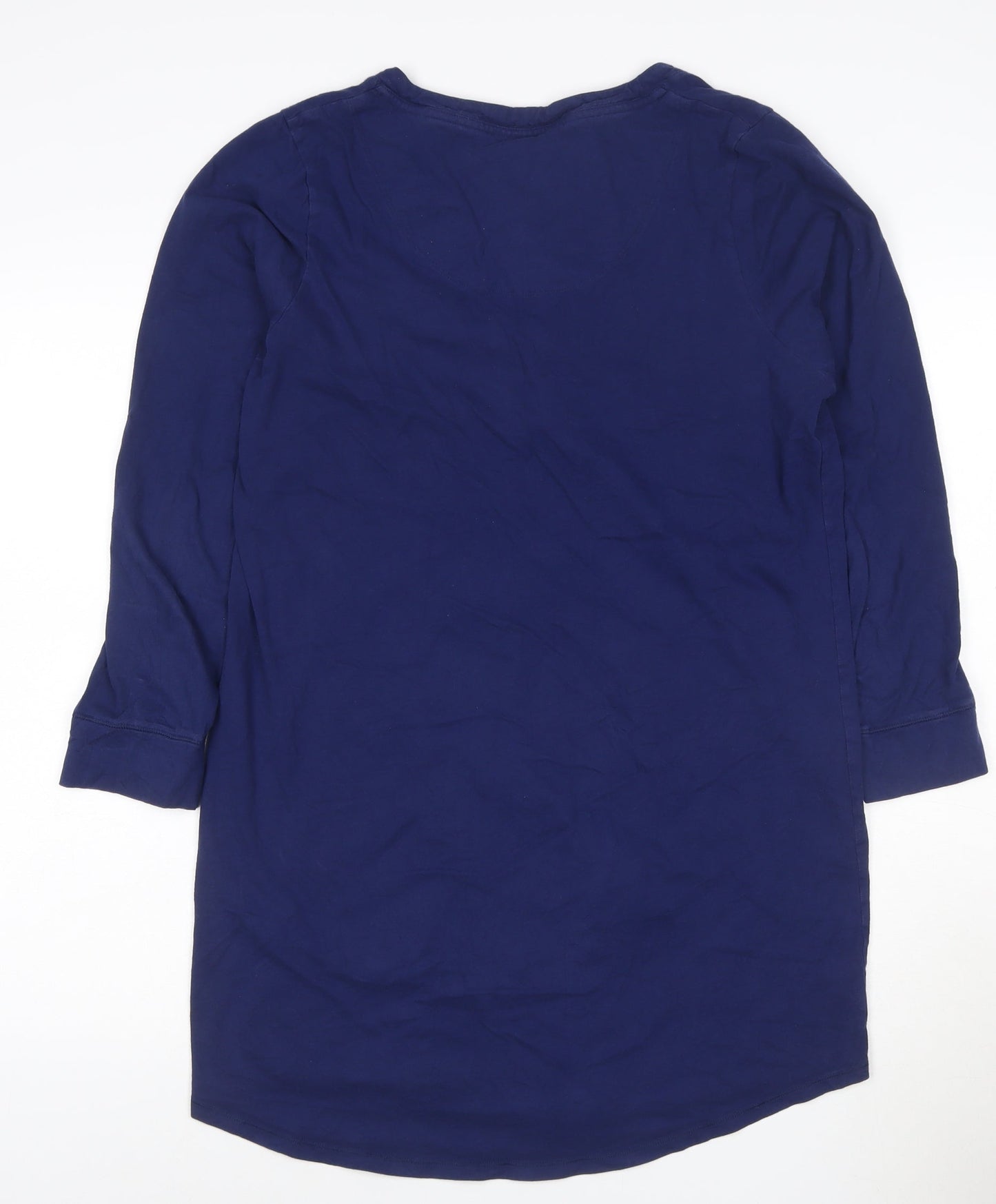 John Lewis Women Blue Cotton Long Sleeve Shirt Dress Size 14