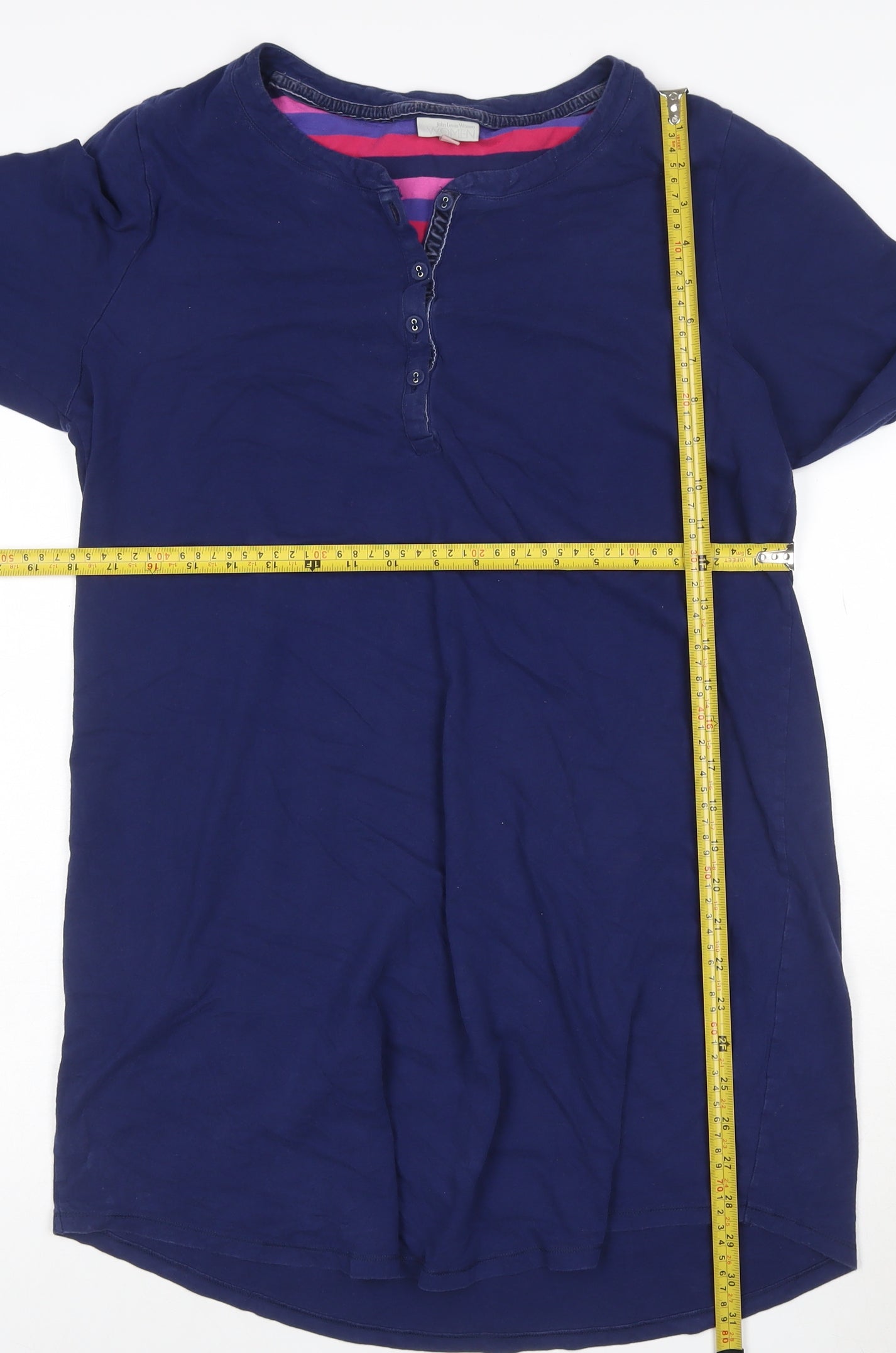 John Lewis Women Blue Cotton Long Sleeve Shirt Dress Size 14