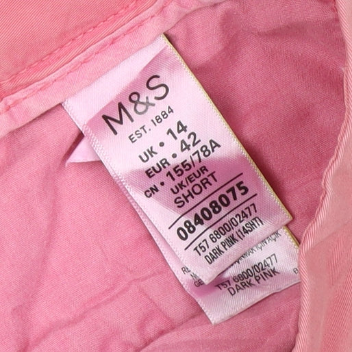 Marks and Spencer Women Pink Straight Cotton Jeans Size 14