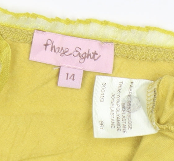 Phase Eight Womens Yellow Viscose Camisole Tank Top Size 14