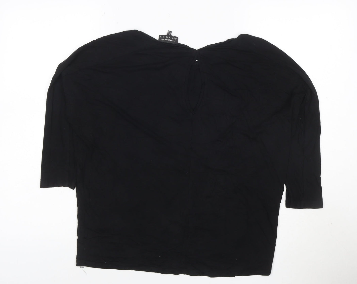 Warehouse Women's Black 3/4 Sleeve Viscose Blouse UK 8