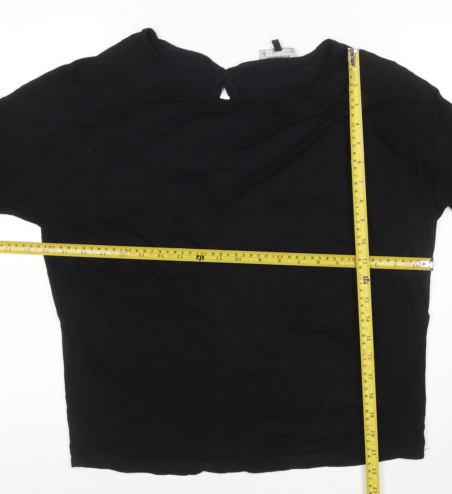 Warehouse Women's Black 3/4 Sleeve Viscose Blouse UK 8