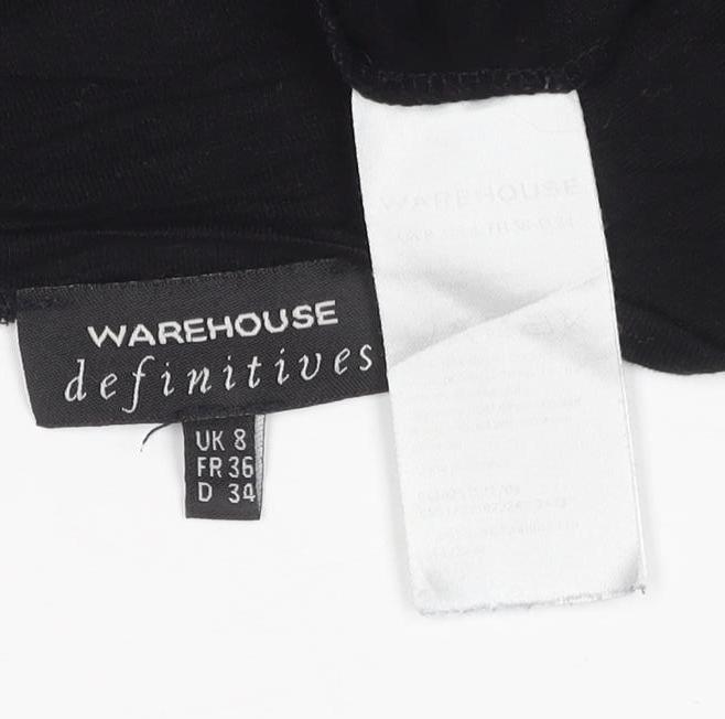 Warehouse Women's Black 3/4 Sleeve Viscose Blouse UK 8