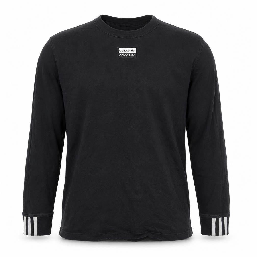 Adidas Men's Black Pullover Sweatshirt M Logo Graphic Cotton