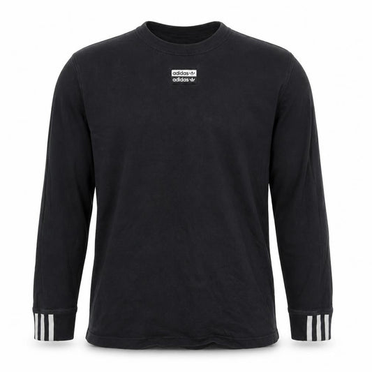 Adidas Men's Black Pullover Sweatshirt M Logo Graphic Cotton