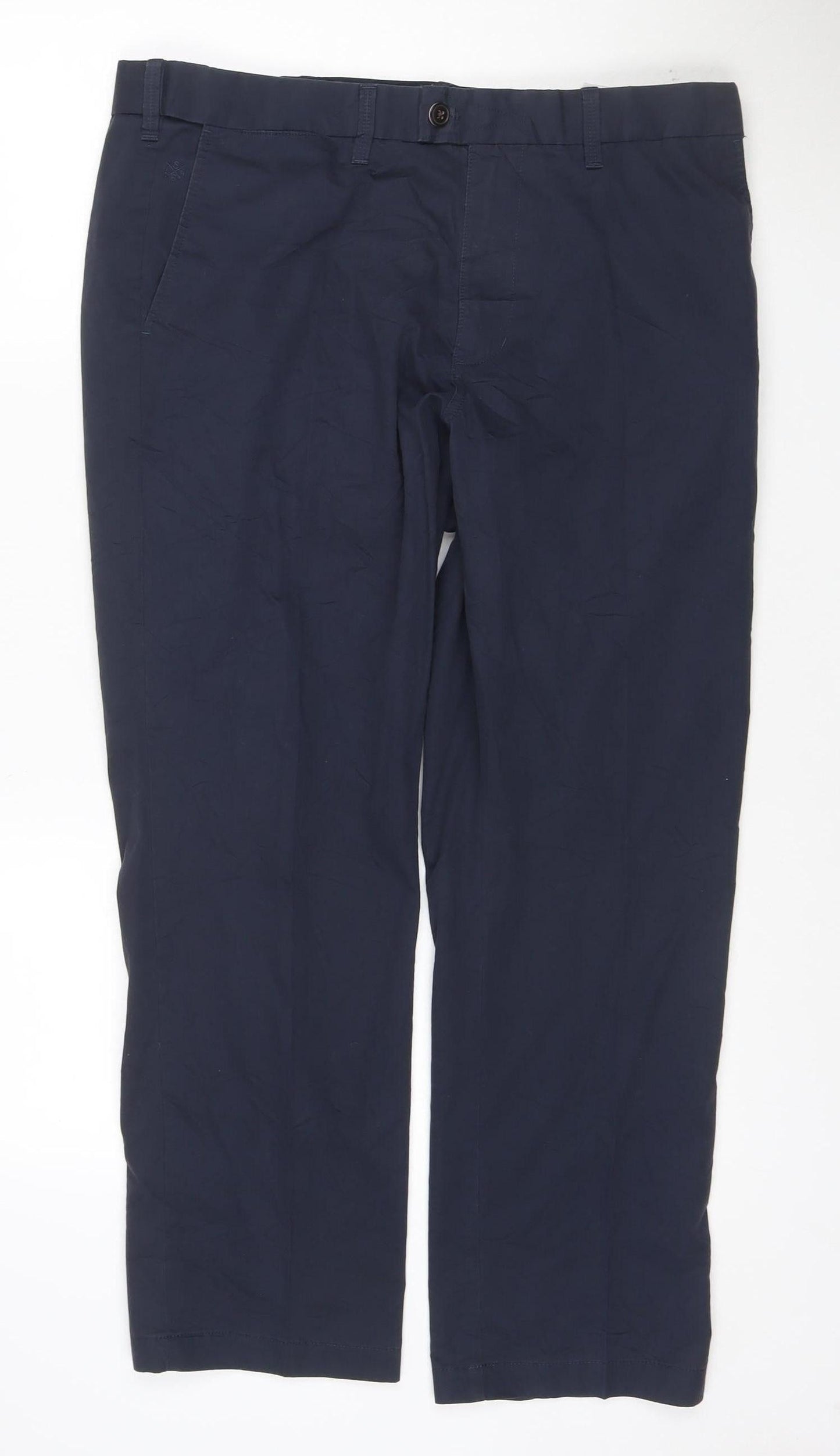 Marks and Spencer Men's Blue Chino Trousers 36W 29L Cotton Blend