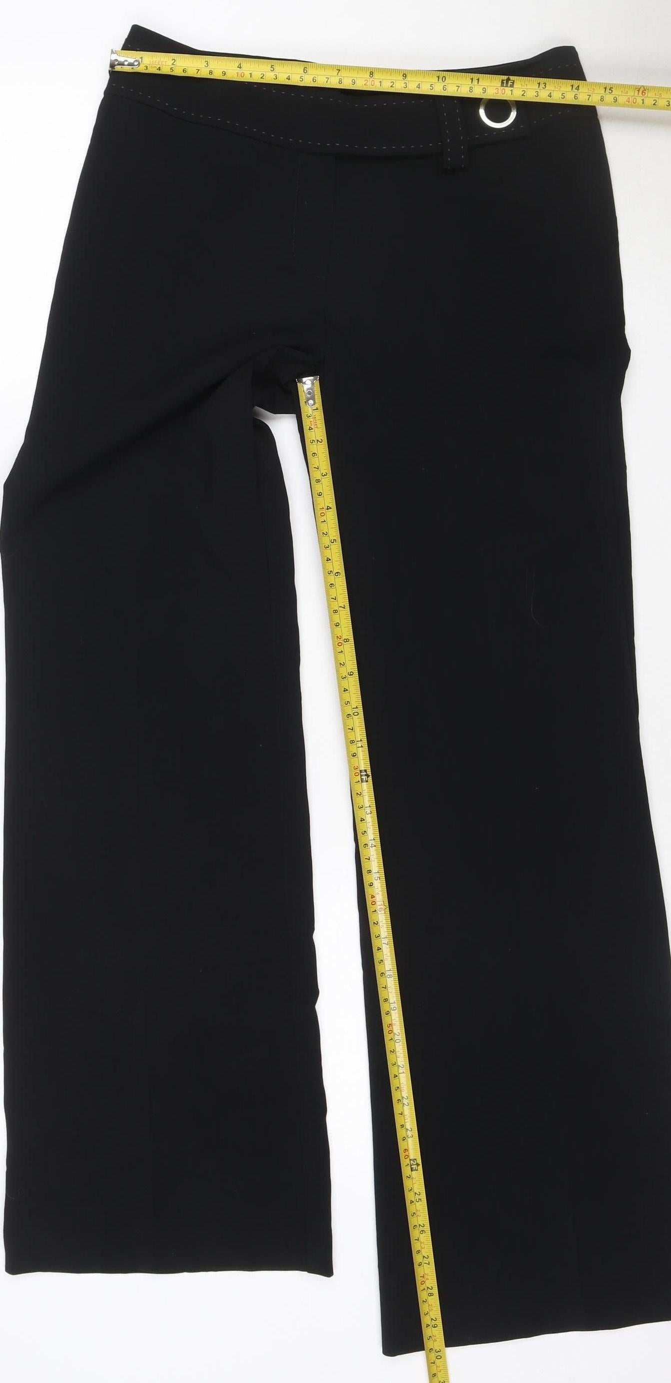 Marks and Spencer Autograph Women's Black UK 8 Wide-Leg Trousers